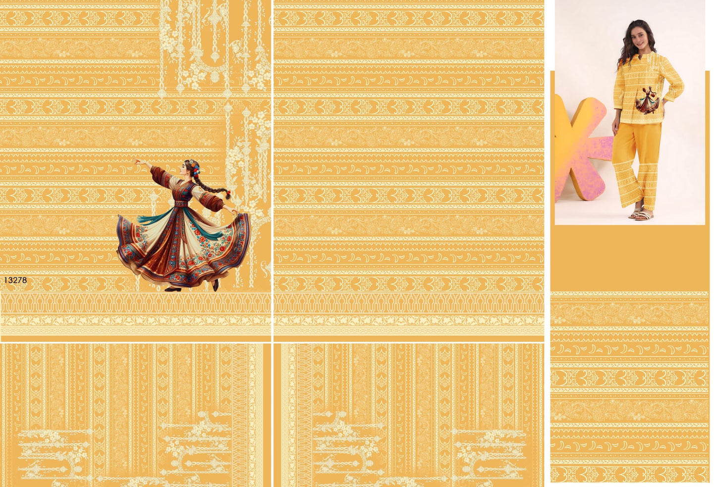 Digital Printed Unstitched Women’s Coord Set | Free Size | Premium Quality Catalog 1007