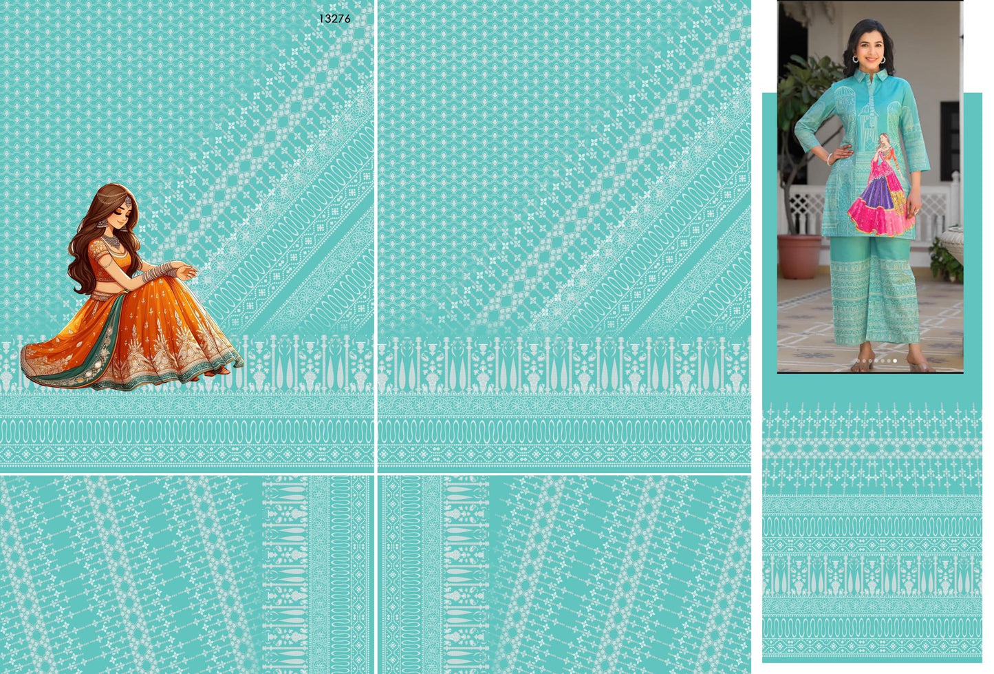 Digital Printed 2.75 metre Women’s Coord Set Cloth | Free Size | Premium Quality Catalog 1008