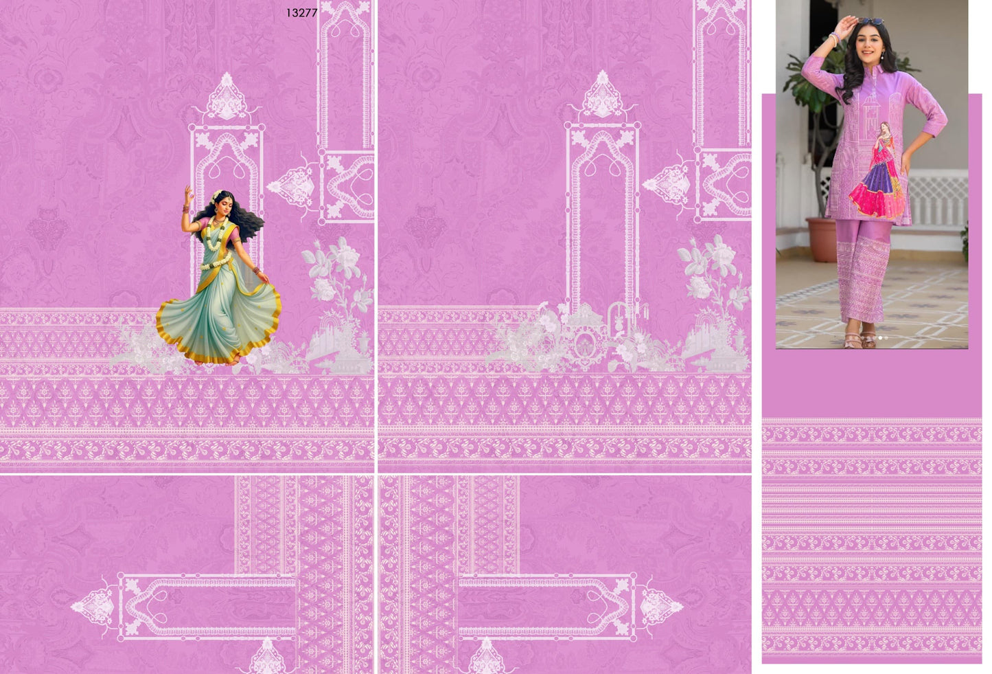 Digital Printed Women’s Coord Set Cloth – Unstitched | Free Size | Premium Quality Catalog 1009