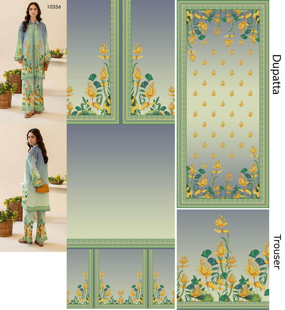 Digital Printed 2.75 metre Women’s Coord Set Piece | Premium Quality Catalog 1012