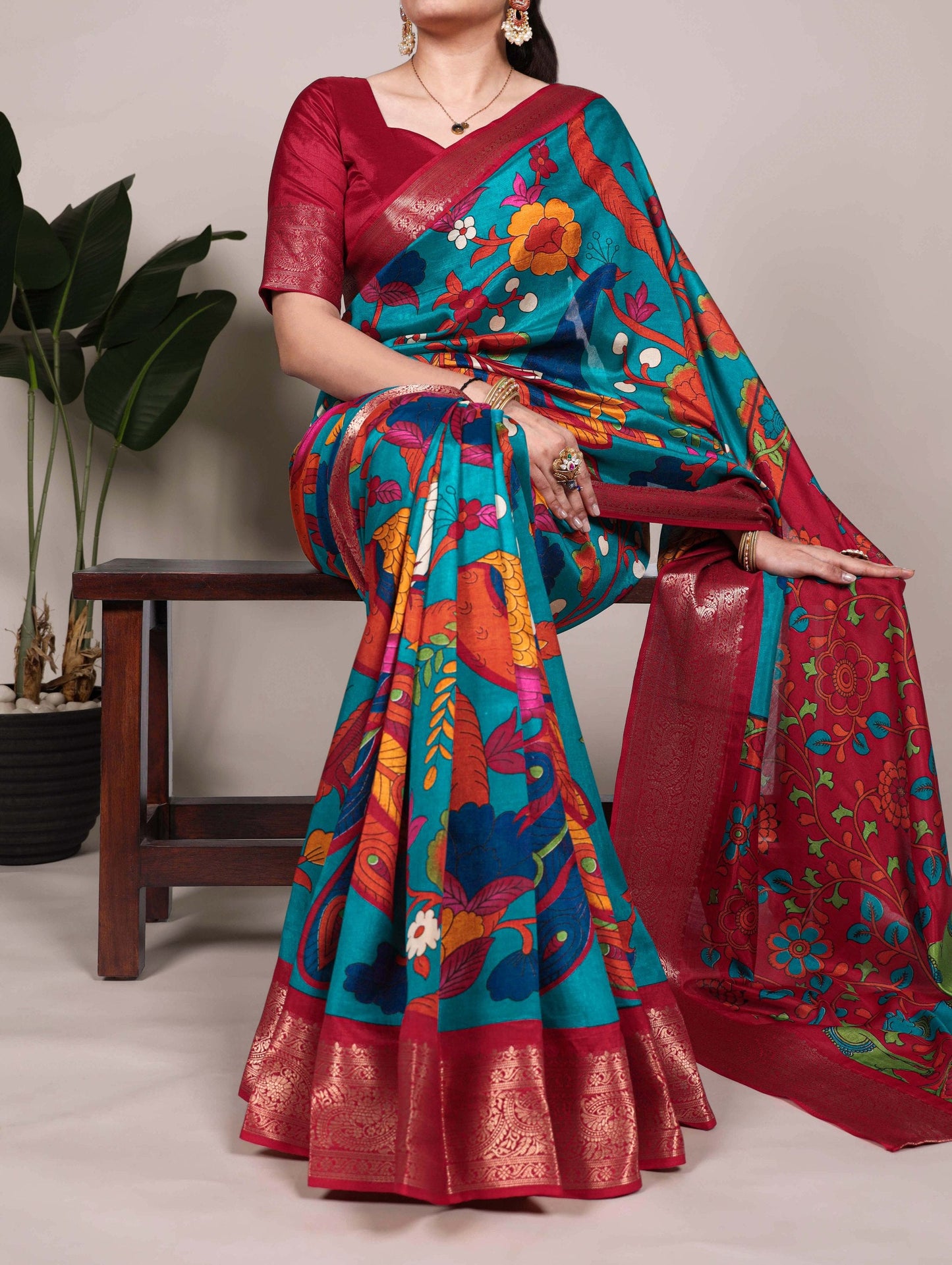 Tussar Silk With Viscose Border Premium Saree