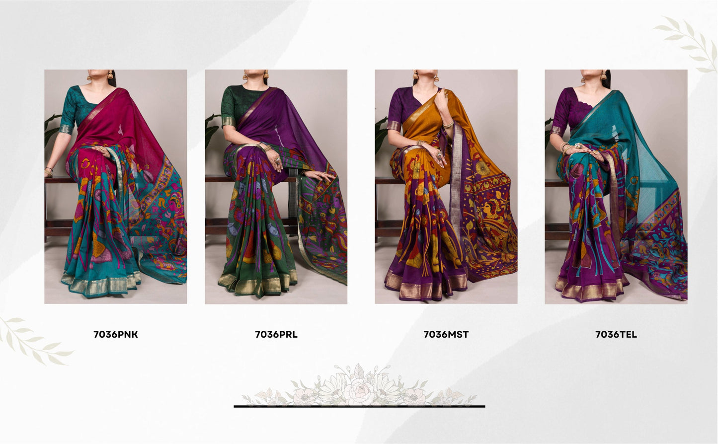 Chanderi Silk Saree For Women | Blooming Floral Design Soft Touch