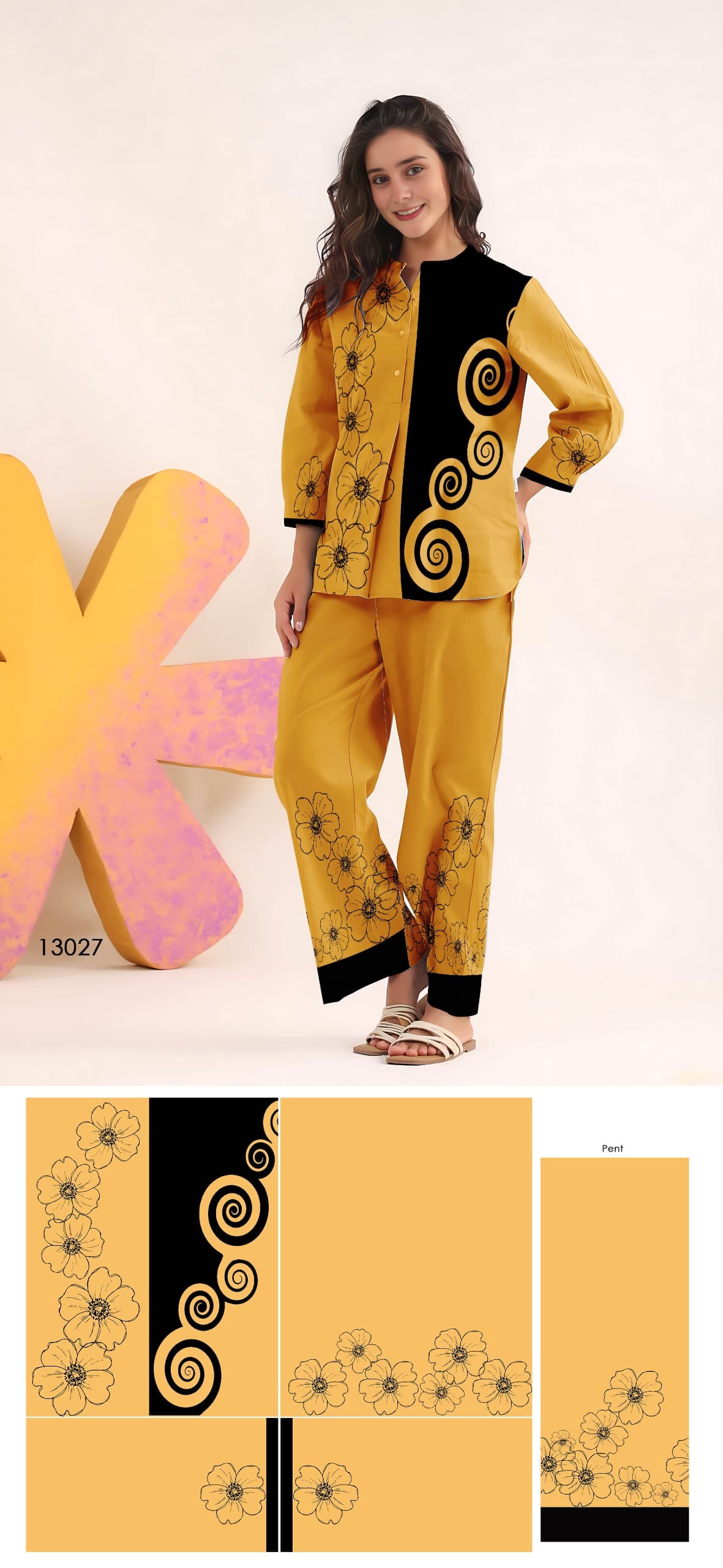 Digital Printed Women’s Coord Set Unstitched | Free Size | Premium Quality Catalog 1005