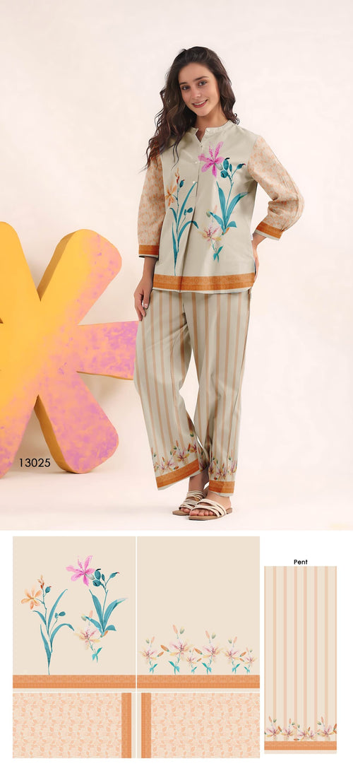 Digital Printed Women’s Free Size Coord Set Cloth | Premium Quality Catalog 1006