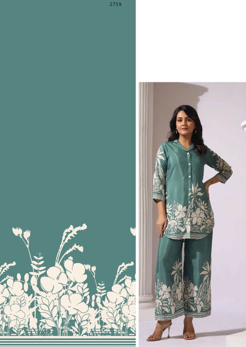 Digital Printed 2.75 metre Women’s Coord Set Piece | Premium Quality Catalog 1016