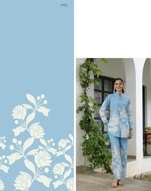 Digital Printed Women’s Coord Set Fabric – Unstitched | Free Size | Premium Quality Catalog 1018