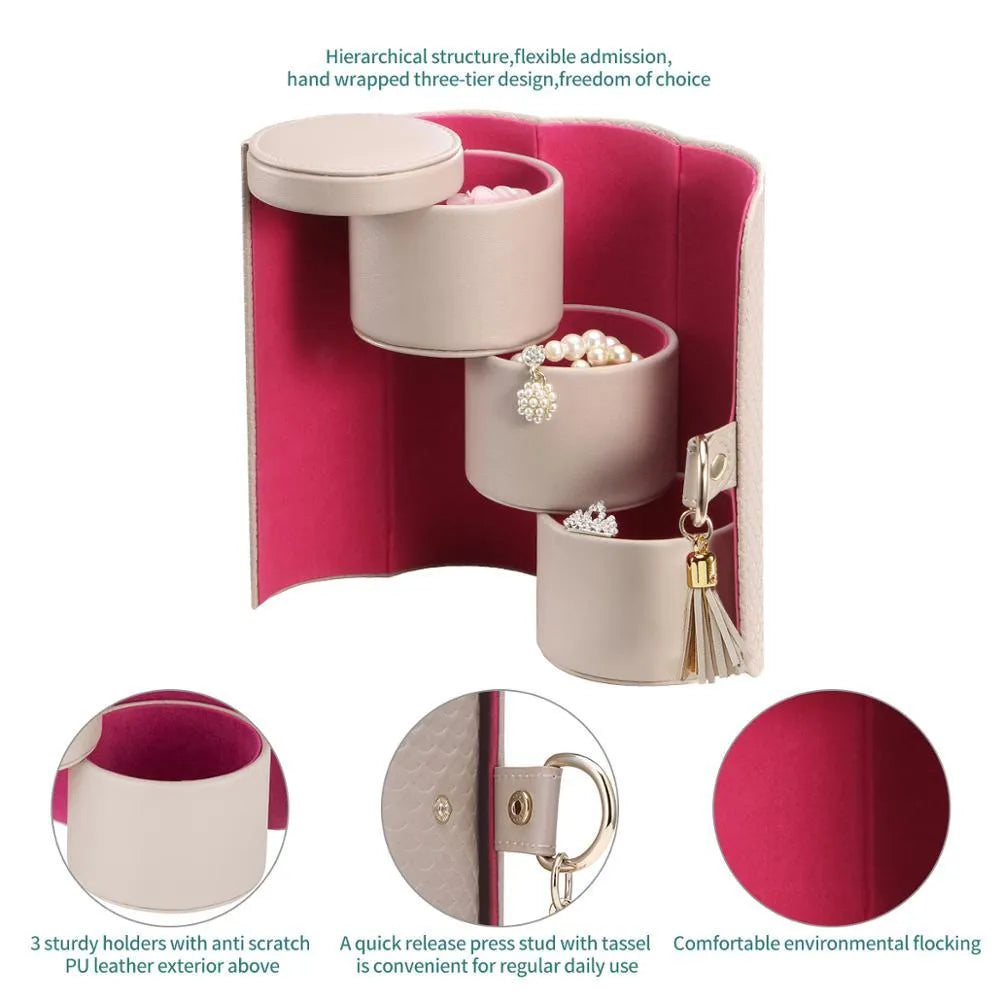 3 Layers Round Jewelry Box