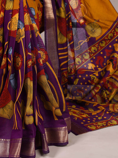 Chanderi Silk Saree For Women | Blooming Floral Design Soft Touch