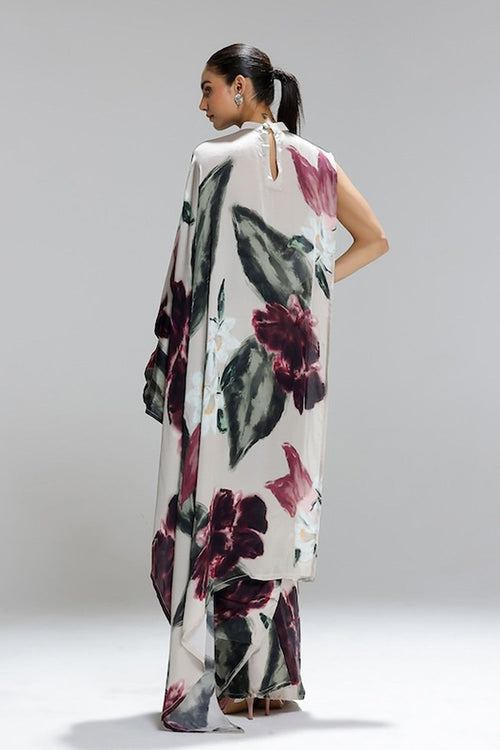 Modern Chic Multicolor Digital Floral Print Saree Original Japan Satin (Devsena satin).