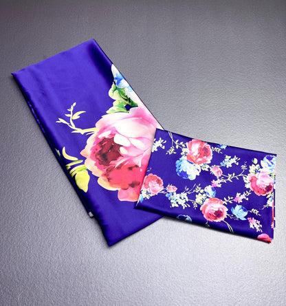 Firozi Floral Digital Printed  Original Japan Satin (Devsena satin)