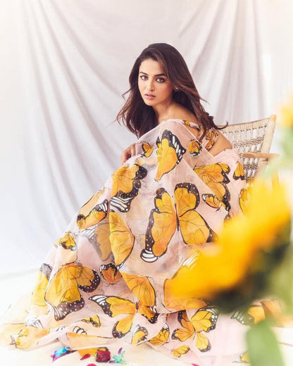 GOWN-Pure organza silk digital printed