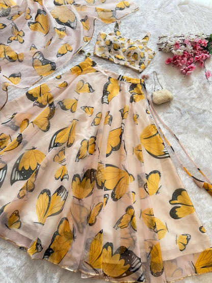 GOWN-Pure organza silk digital printed