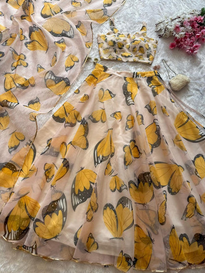 GOWN-Pure organza silk digital printed