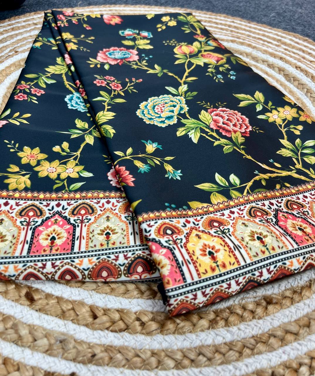 Digital Floral Print  Original Japan Satin (Devsena satin)